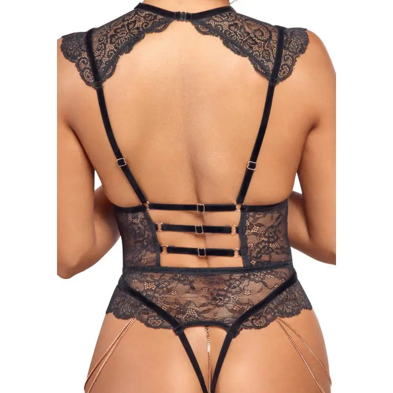 Abierta Fina Open Lace Body with Removable Thigh Chains