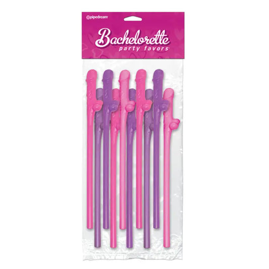 Bachelorette Party Favors Pecker Straws in Pink and Purple