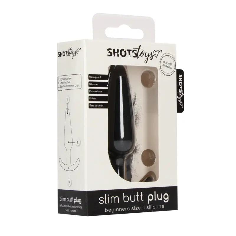 Beginners Size Slim Butt Plug Black for Comfortable Anal Stimulation