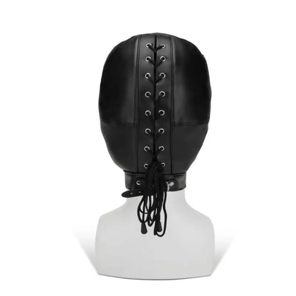 Black Bondage Hood as a Fetish Accessory for Data Design Enthusiasts