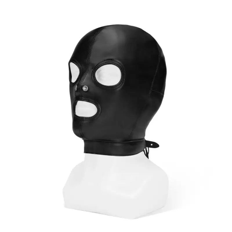 Black Bondage Hood as a Fetish Accessory for Data Design Enthusiasts