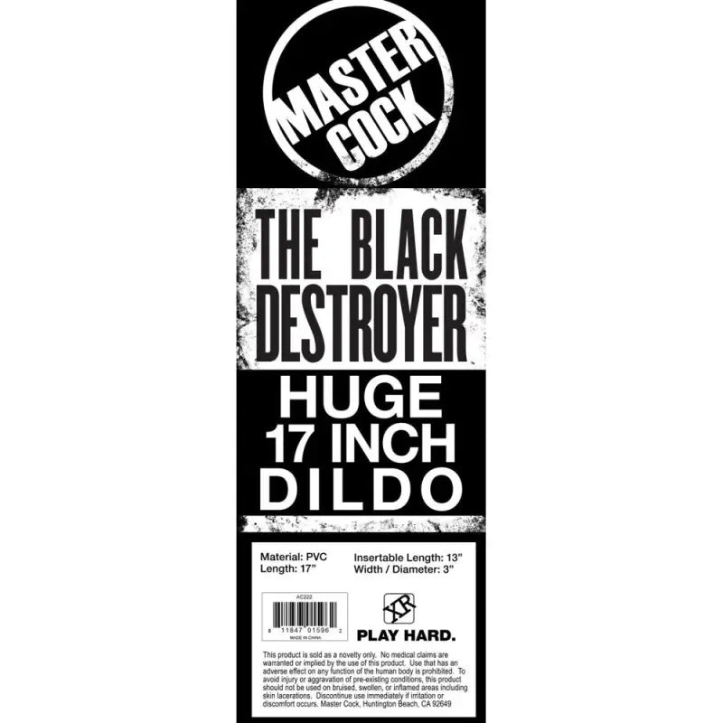 Black Destroyer Huge Suction Cup Dildo for Ultimate Pleasure