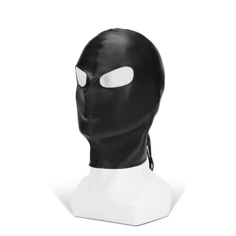 Black Leather Hood for Bondage Gear and Data Design Enthusiasts