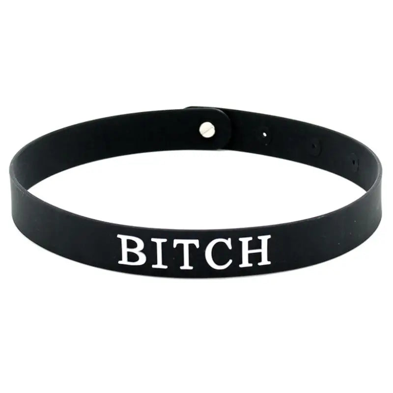 Black Silicone Bitch Collar with Adjustable Design