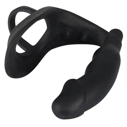 Black Velvets Cock Ring with Vibrating Anal Plug for Enhanced Pleasure