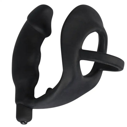 Black Velvets Cock Ring with Vibrating Anal Plug for Enhanced Pleasure