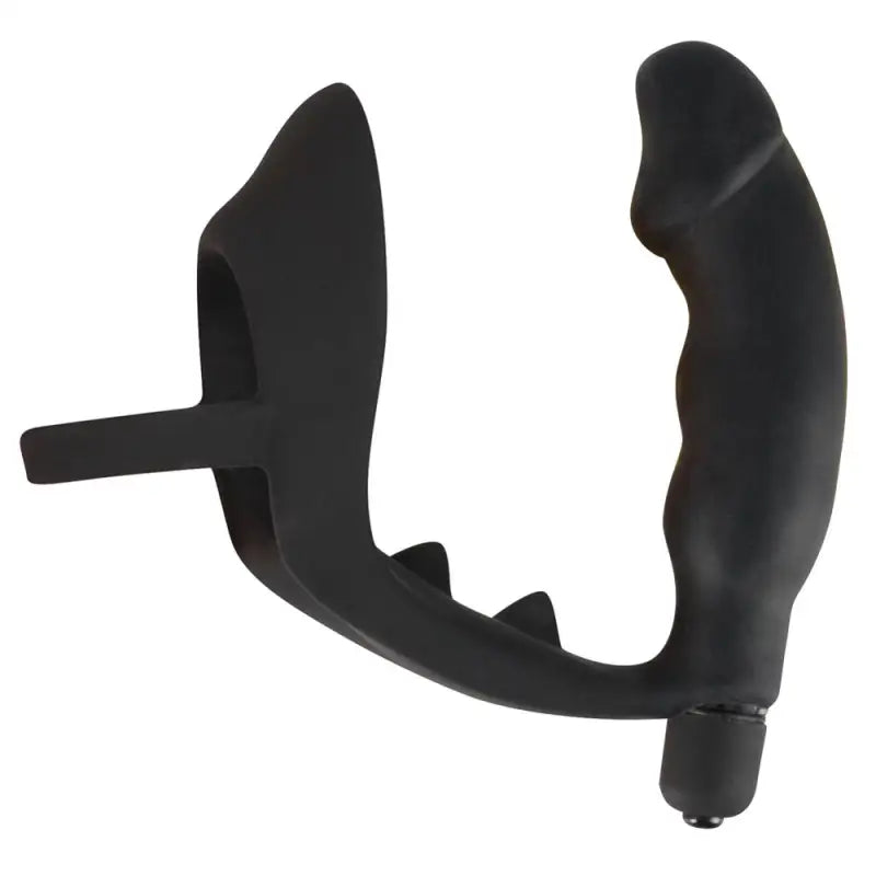 Black Velvets Cock Ring with Vibrating Anal Plug for Enhanced Pleasure