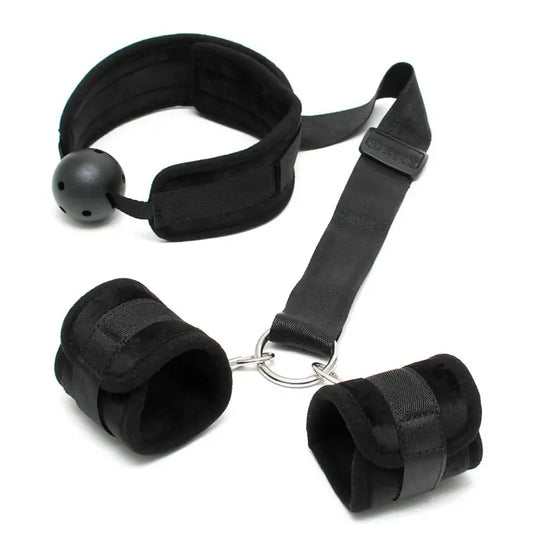 Breathable Mouth Gag with Soft Velcro Cuffs for Enhanced Satisfaction