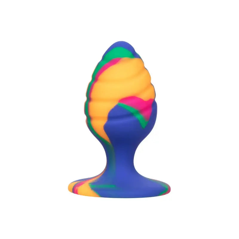 Cheeky Medium Swirl Tie Dye Butt Plug for Enhanced Pleasure