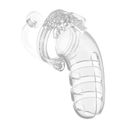 Clear Chastity Cage with Anal Plug for Enhanced BDSM Play