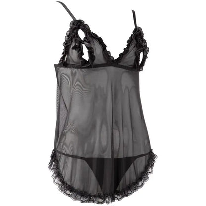 Cottelli Open Babydoll and String Back in Black Seduction