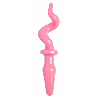 Curly Tail Pink Butt Plug for Playful Exploration