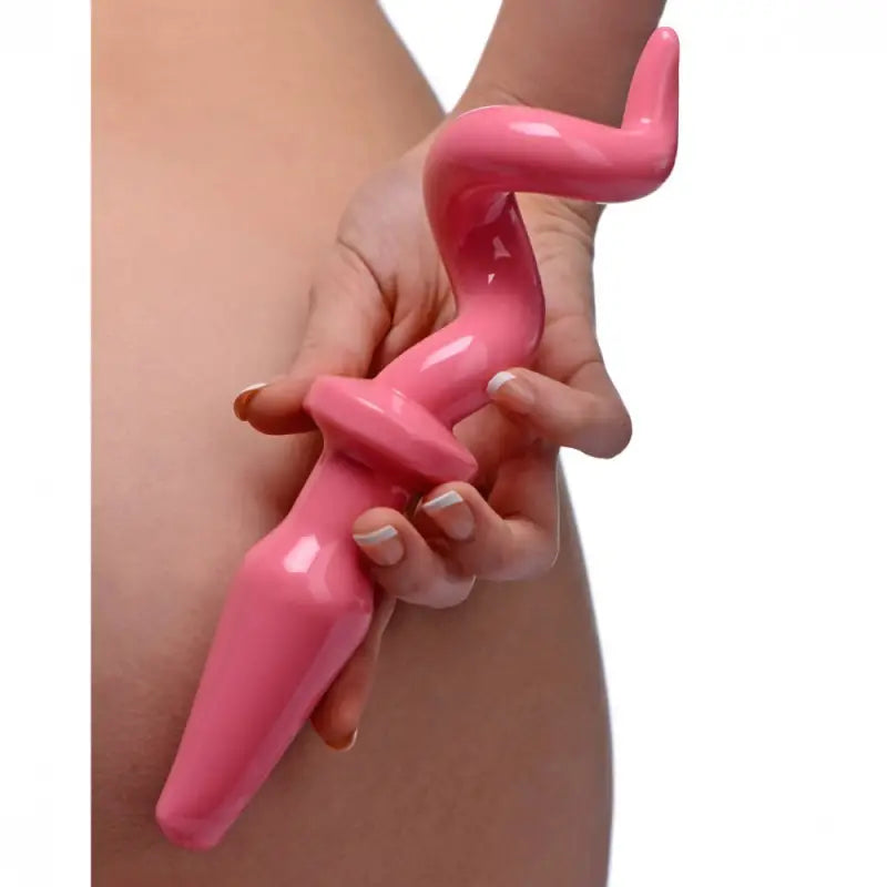 Curly Tail Pink Butt Plug for Playful Exploration