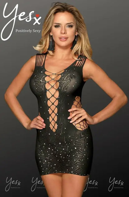 Dazzle in the YesX YX848 Sparkly Black Dress for Unmatched Elegance - One Size