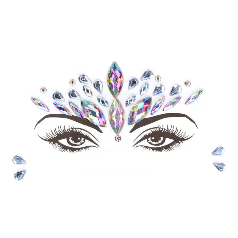 Dazzling Crowned Face Bling Sticker for Eye-Catching Glamour