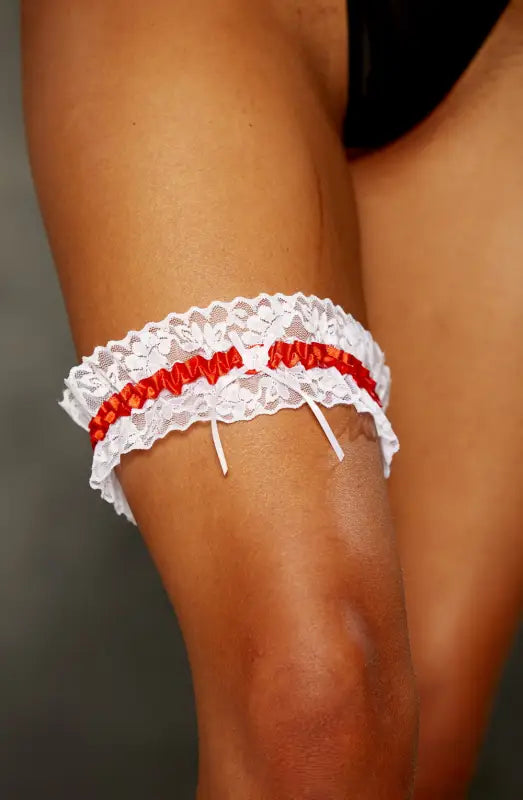 Discover Elegance with the Pretty Lacy Red Garter by Shirley of Hollywood - One Size