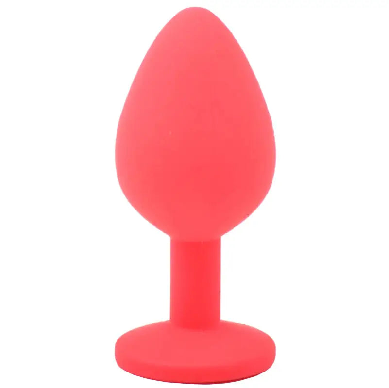 Discover Sensation with the Medium Red Jewelled Silicone Butt Plug