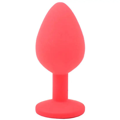 Discover Sensation with the Medium Red Jewelled Silicone Butt Plug