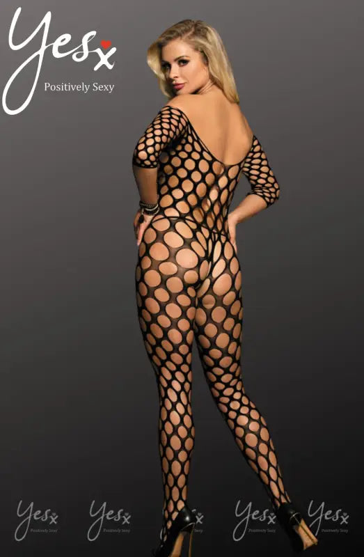 Discover the Alluring YesX YX811 Bodystocking with Holey Design - One Size