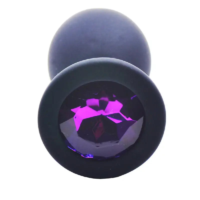 Discover the Elegance of a Medium Black Jewelled Silicone Butt Plug