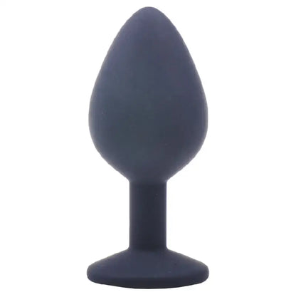 Discover the Elegance of a Medium Black Jewelled Silicone Butt Plug