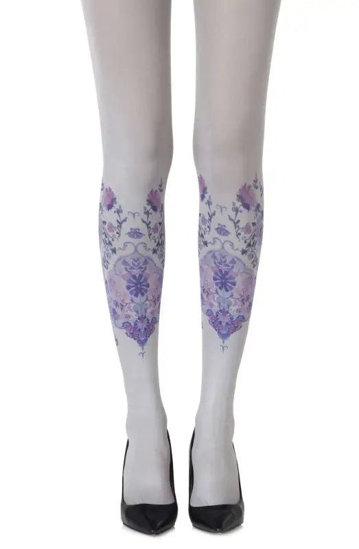 Discover Zohara Alice in Wonderland Light Grey Tights for Elegant Comfort