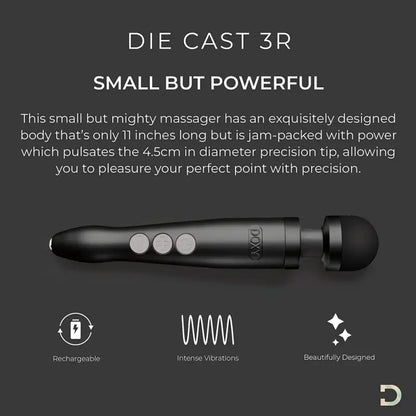 Doxy Die Cast Rechargeable Wand Matte Black for Ultimate Pleasure