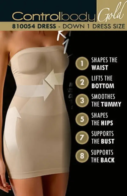 Elevate Elegance with the Strapless Shaping Dress and Moderate Compression