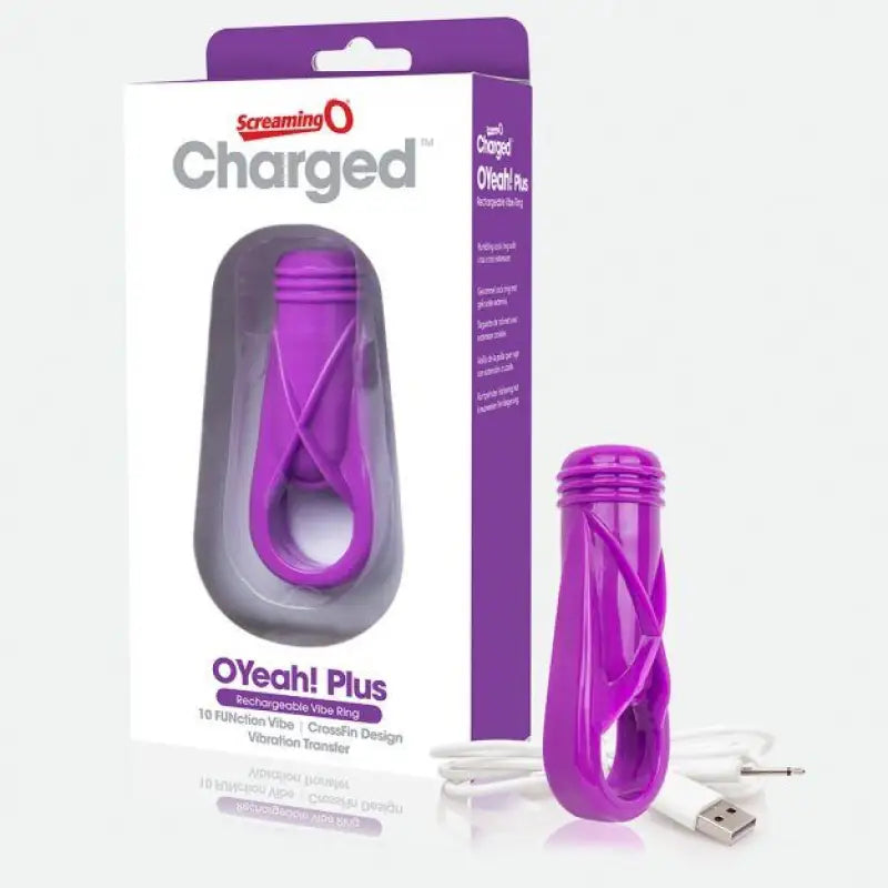 Screaming O Charged OYeah! Plus Rechargeable Vibe Ring - Grey