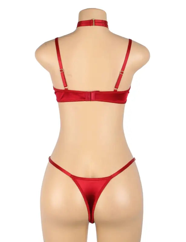 Elevate Your Elegance with the YesX YX872Q Hollow Cut Halter Bra Set