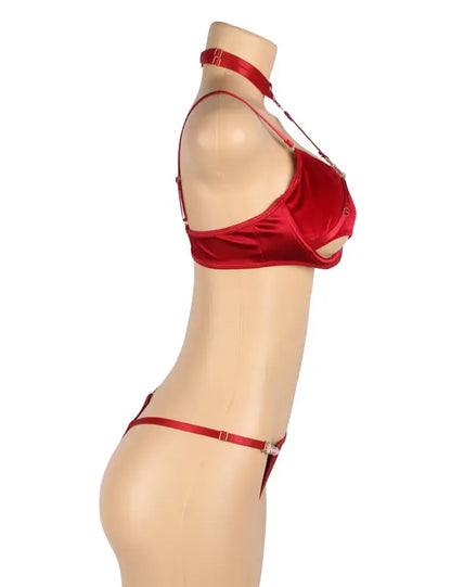 Elevate Your Elegance with the YesX YX872Q Hollow Cut Halter Bra Set