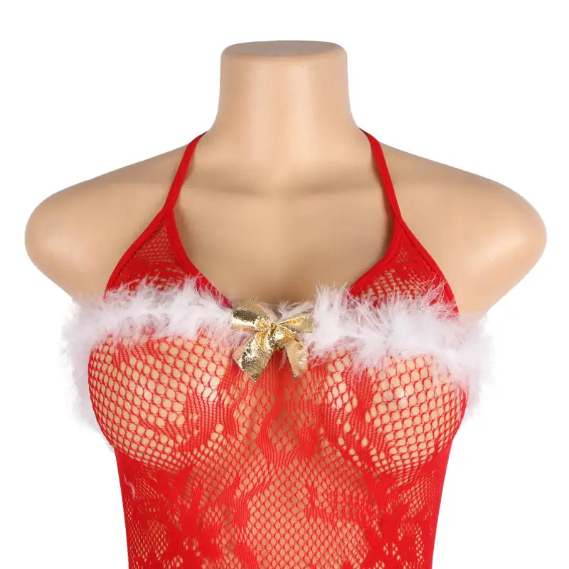 Elevate Your Holidays with YesX YX879 Christmas Sexy Red Bodystocking - One Size (S-L)