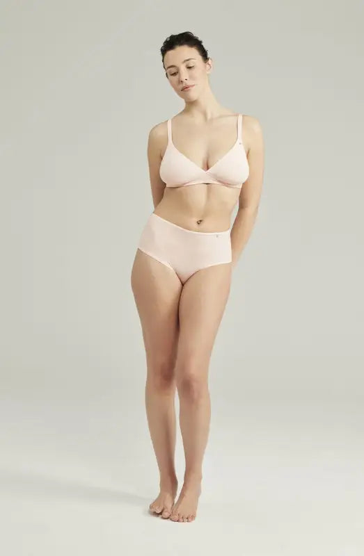 Embrace Comfort with the Second Skin Stretch Bralette in Blush Pink