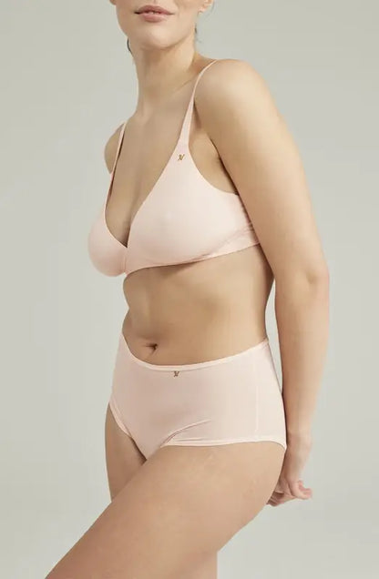 Embrace Comfort with the Second Skin Stretch Bralette in Blush Pink