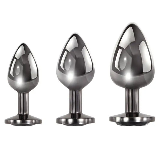 Evolved Black Gem Anal Plug Set for Enhanced Pleasure Experience