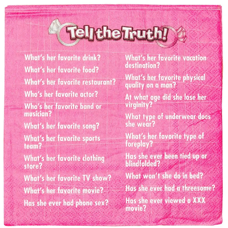 Bride to Be Trivia Napkins 