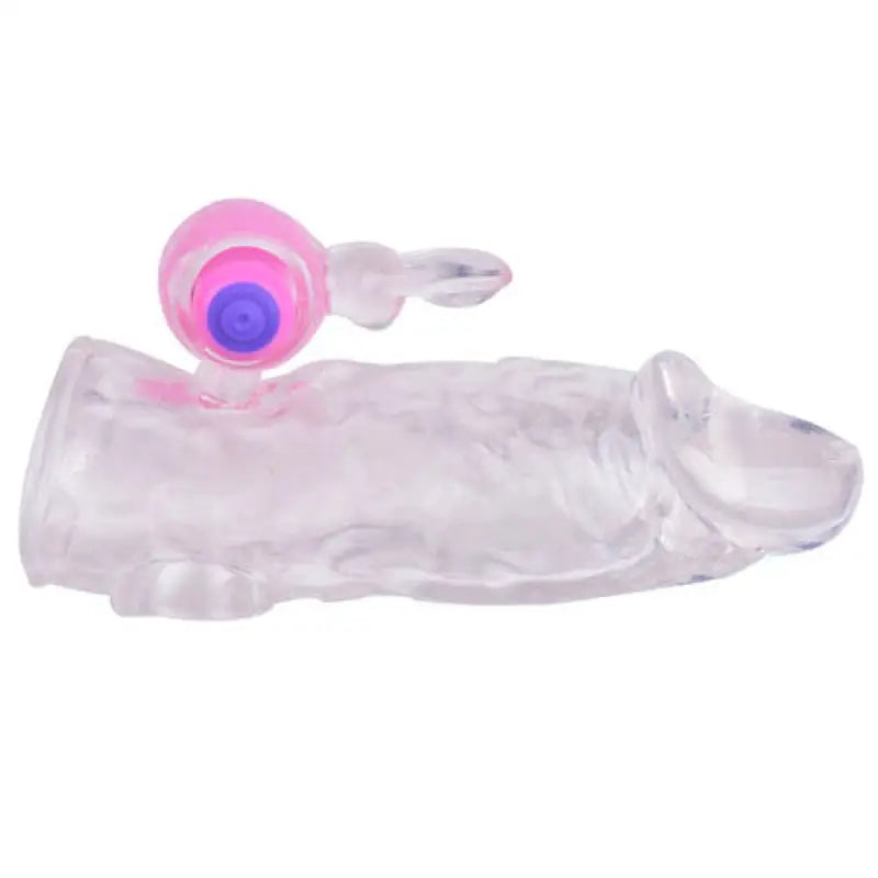 Exciting Clear Rabbit Vibrating Penis Extender for Ultimate Pleasure