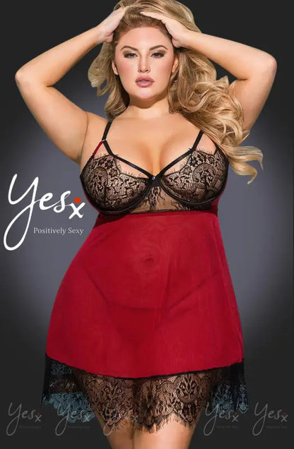 Experience Allure with YesX YX958Q Black Red Babydoll and Sultry Lace Bust