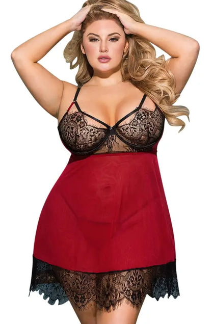 Experience Allure with YesX YX958Q Black Red Babydoll and Sultry Lace Bust