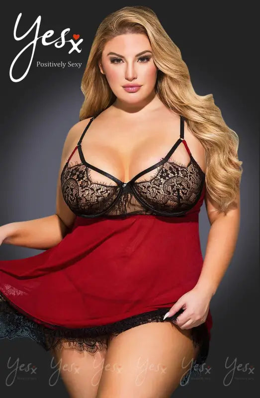 Experience Allure with YesX YX958Q Black Red Babydoll and Sultry Lace Bust