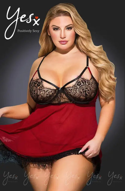 Experience Allure with YesX YX958Q Black Red Babydoll and Sultry Lace Bust