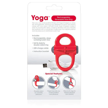 Screaming O Charged Yoga Vibrating Cock Ring - Red