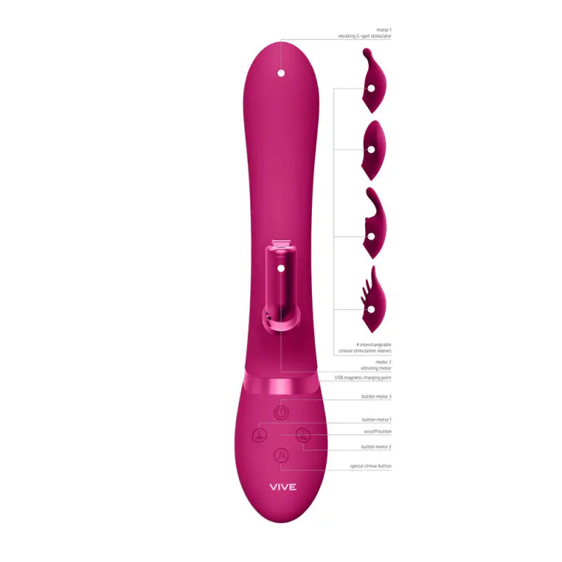 Experience Bliss with Vive Chou Double Action Interchangeable Rabbit Vibrator