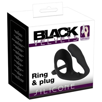 Experience Ecstasy with Black Velvets Cock Ring and Anal Plug