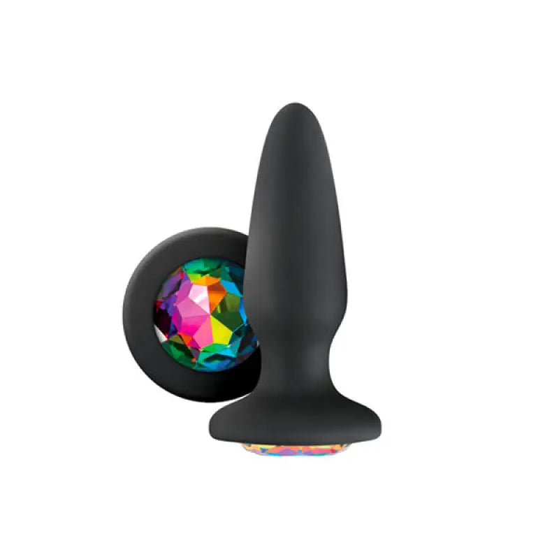 Experience Ecstasy with Glams Silicone Rainbow Gem Butt Plug