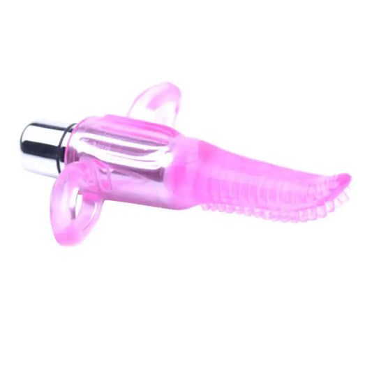 Experience Ecstasy with the Clear Pink Vibrating Tongue Finger Vibrator