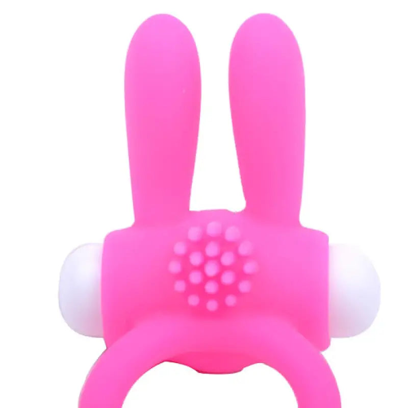 Experience Ecstasy with the Pink Silicone Rabbit Ears Cock Ring