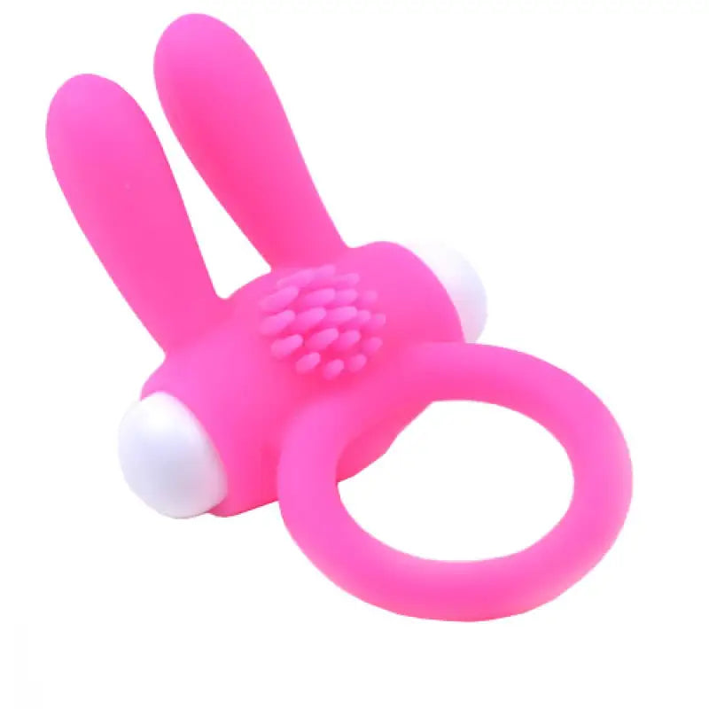 Experience Ecstasy with the Pink Silicone Rabbit Ears Cock Ring