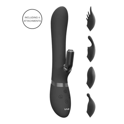 Experience Ecstasy with Vive Chou Double Action Interchangeable Rabbit Vibrator