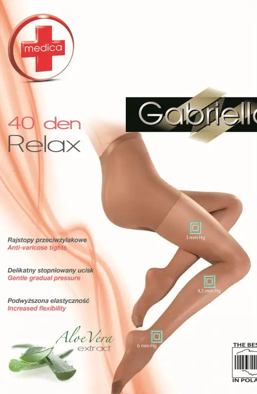 Experience Elegance with Gabriella Classic Medica Relax Tights Gazela Beige